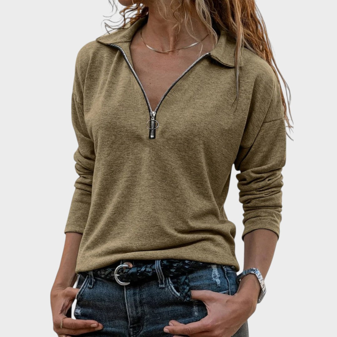 Dulce | Fine Knit Zip Sweater