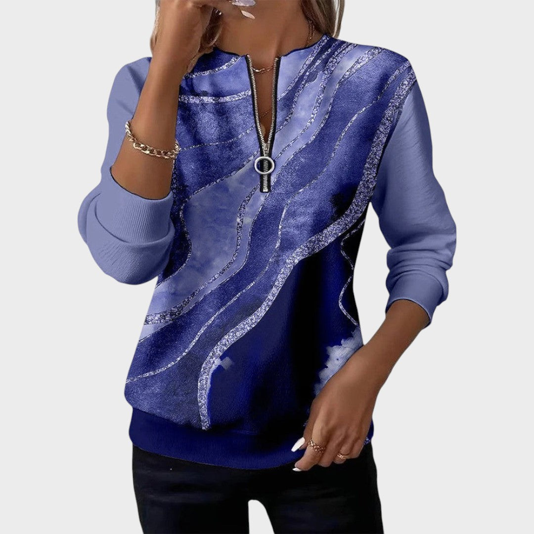 Vânia | Zip Sweater with Print