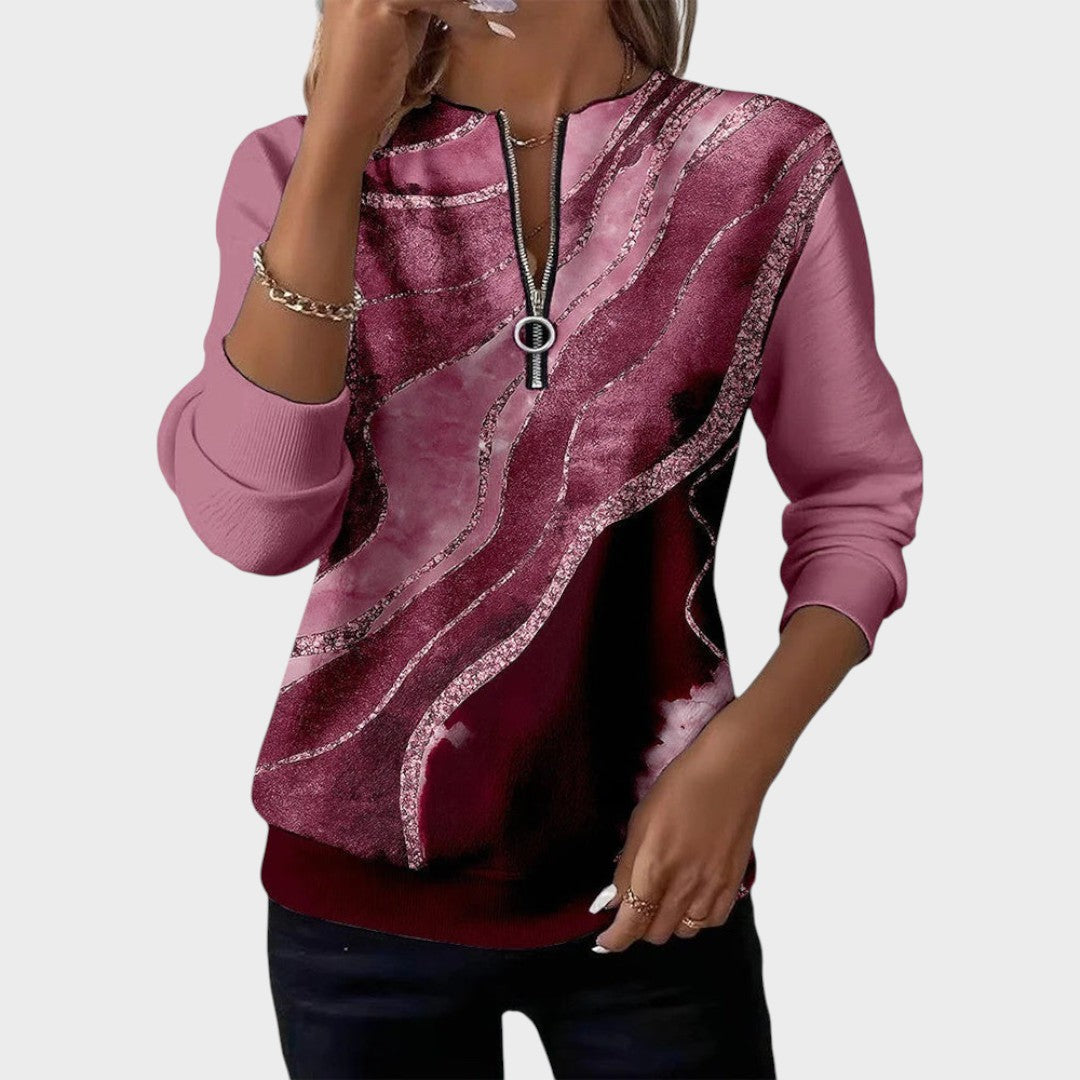 Vânia | Zip Sweater with Print