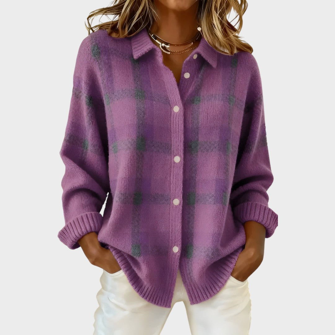 Rocío | Checkered Cardigan in Knitted Fabric