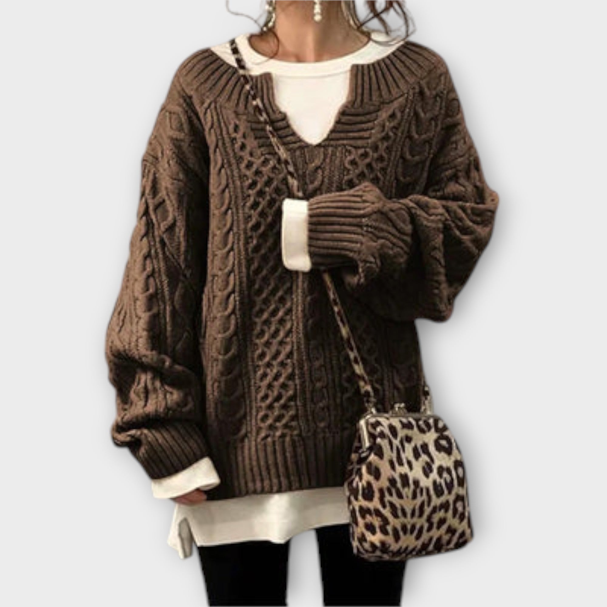 Lili - Oversized svetr s kabelovým pletením