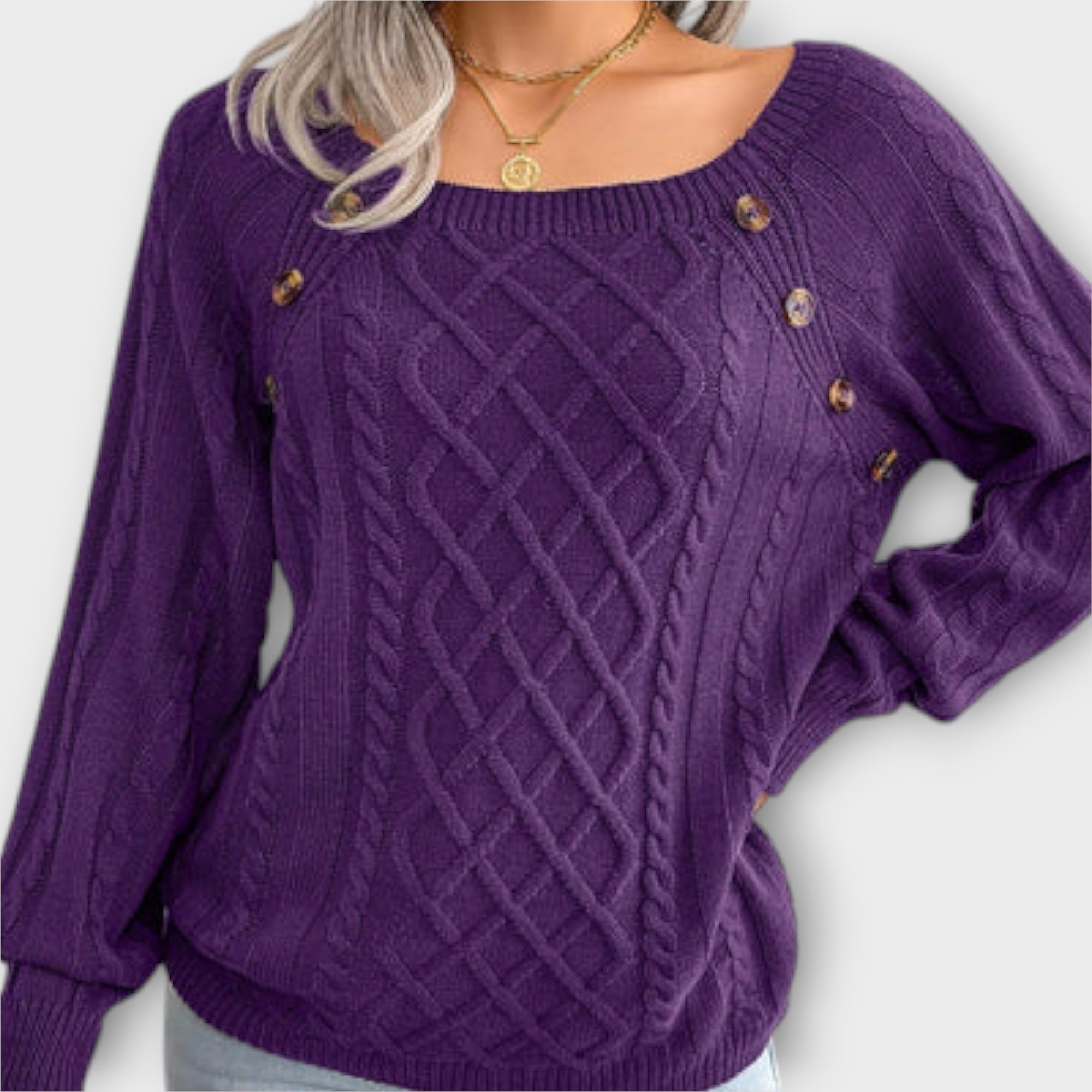 Malia - Buttoned Knit Sweater