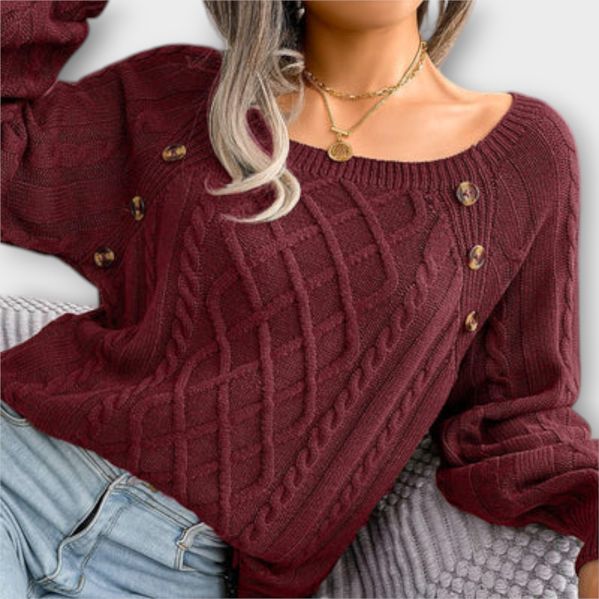 Malia - Buttoned Knit Sweater