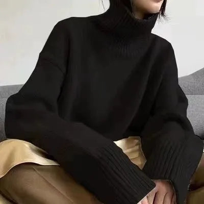Zoey - Oversized Svetr s Vysokým Límcem