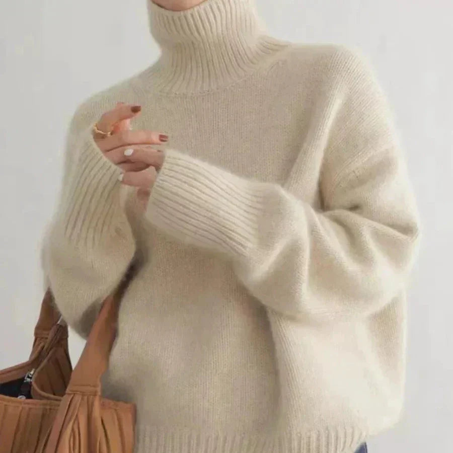 Zoey - Oversized Svetr s Vysokým Límcem