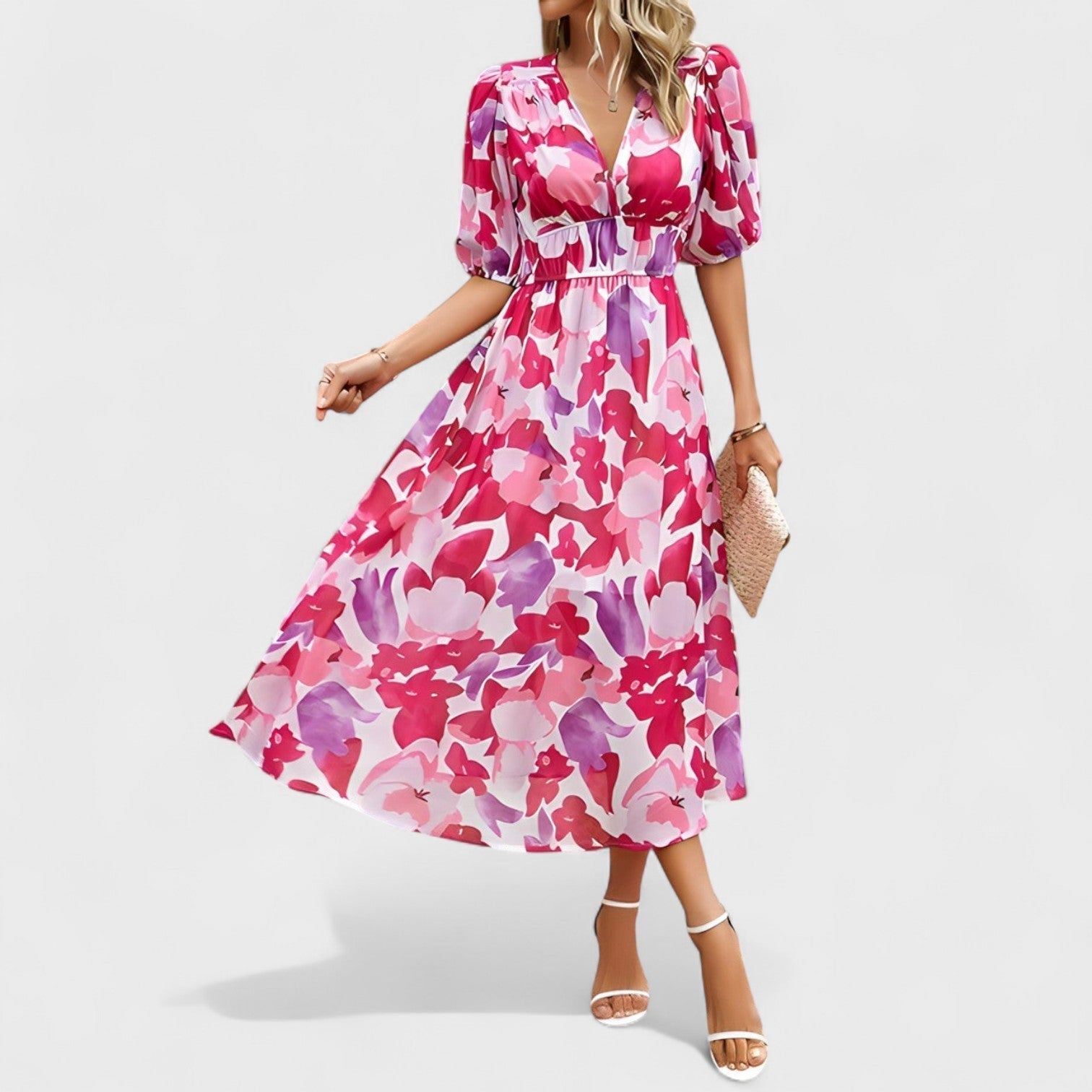 Clara - Elegante vestido floral midi
