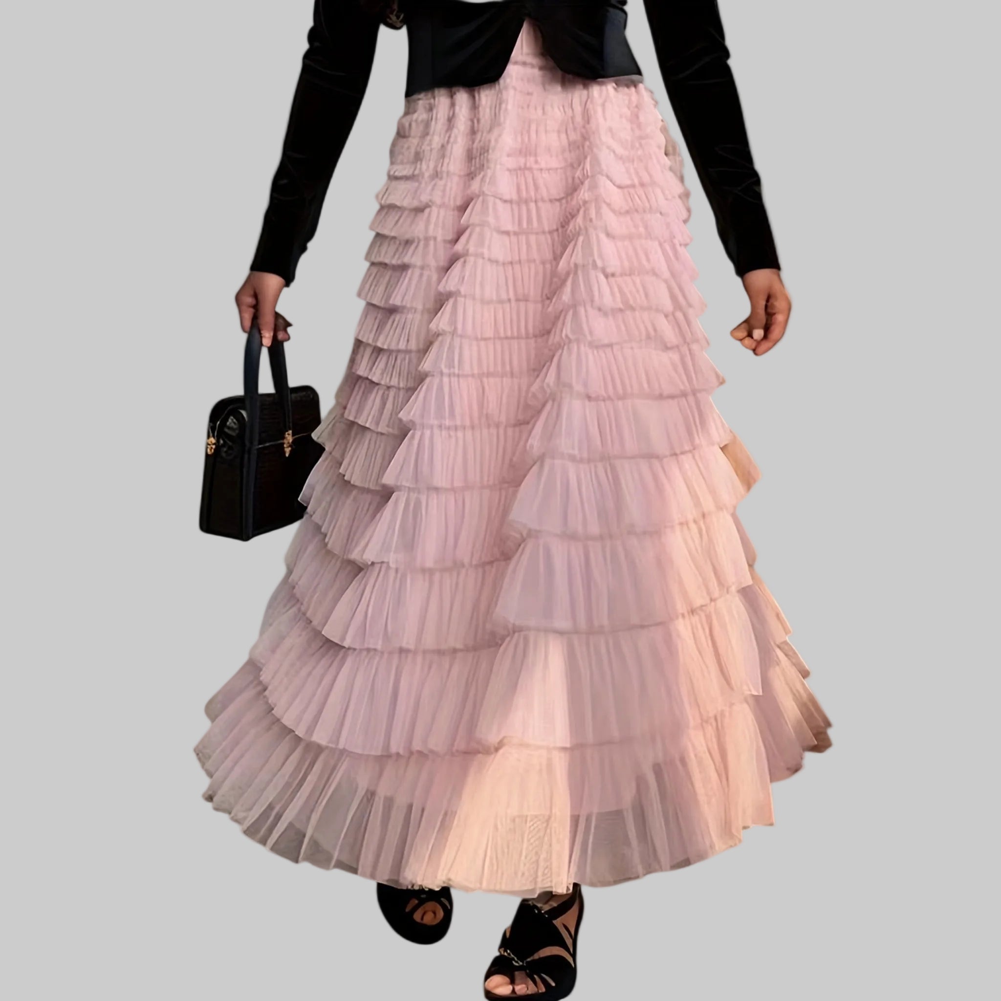 Kristýna - Elegantní Sukně s Tylovou Dekorativní Detail