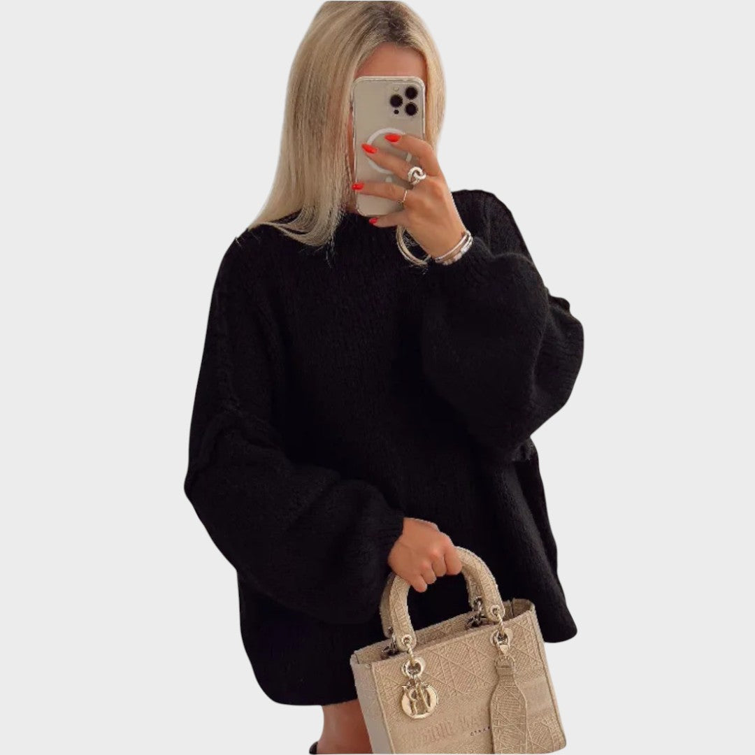 Carly | Oversized Knit Sweater with Balloon Sleeves